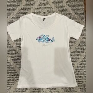 Maui Dolphins Rhinestones Embroidered 90’s Y2K Vintage Top